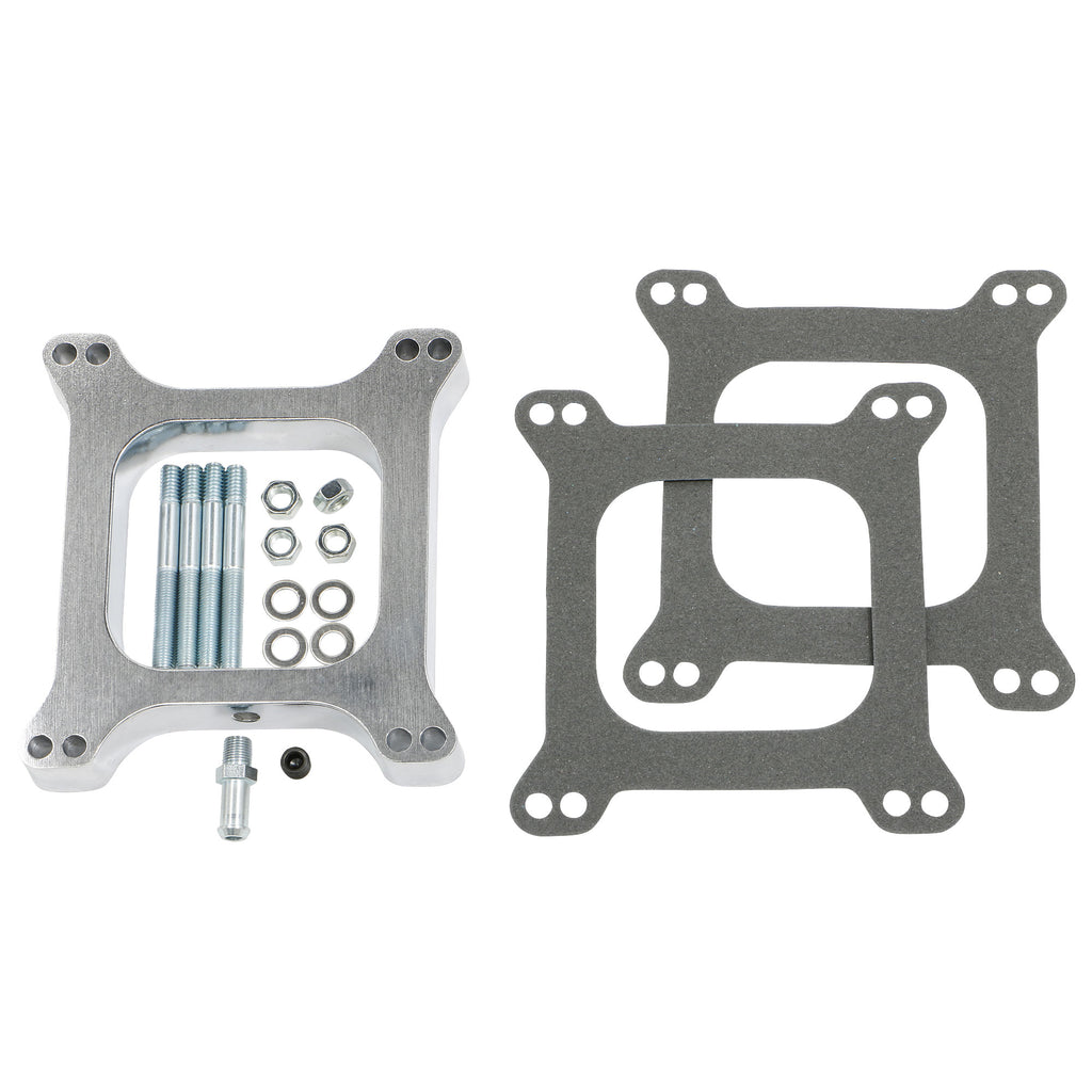 1-In.-Tall-HolleyAfb-4Bbl-Spacer-With-Pcv-Open-Cast-Aluminum-Carb.-Spacer195964-Pontiac-Engines