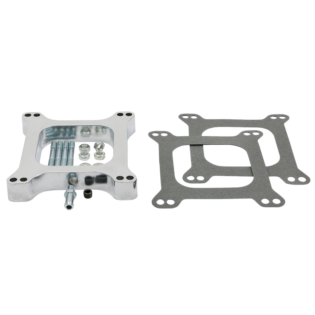 1-In.-Tall-HolleyAfb-4Bbl-Spacer-With-Pcv-Open-Cast-Aluminum-Carb.-Spacer195964-Pontiac-Engines
