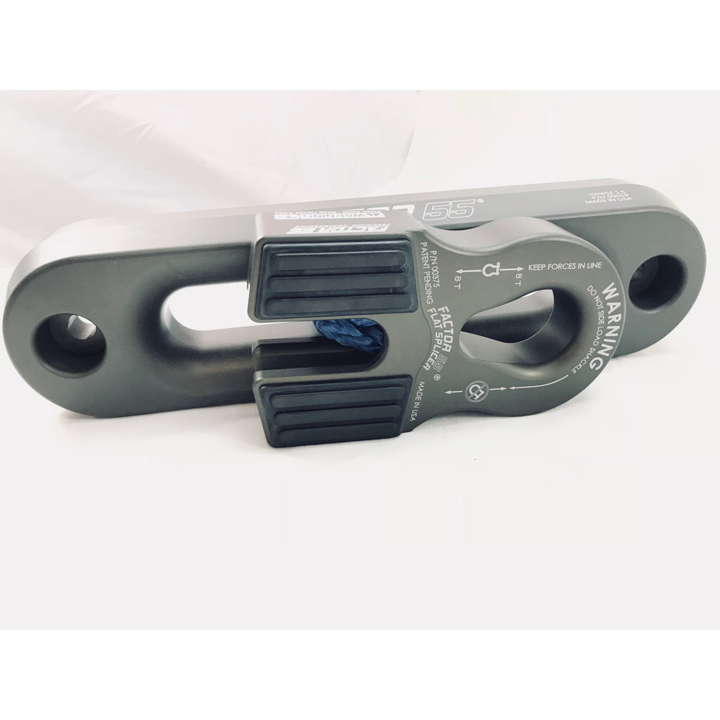 ~(1-Lbs.-6X4x2)~-Flat-Splicer-38-12-In-Synthetic-Rope-Splice-On-Shackle-Mount-Gray