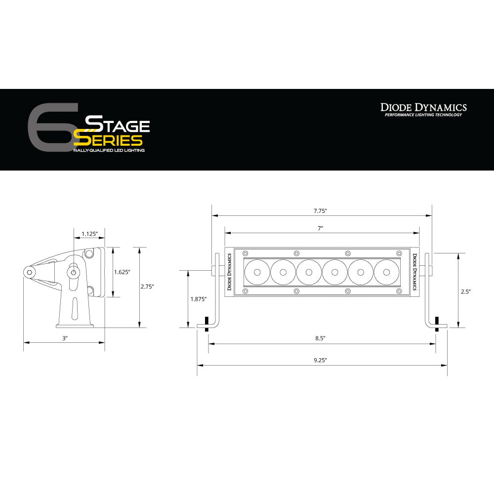 ~(1.2-Lbs.-10X4x4)~-6-Inch-Led-Light-Bar-Amber-Flood-Stealth-Single-Diode-Dynamics