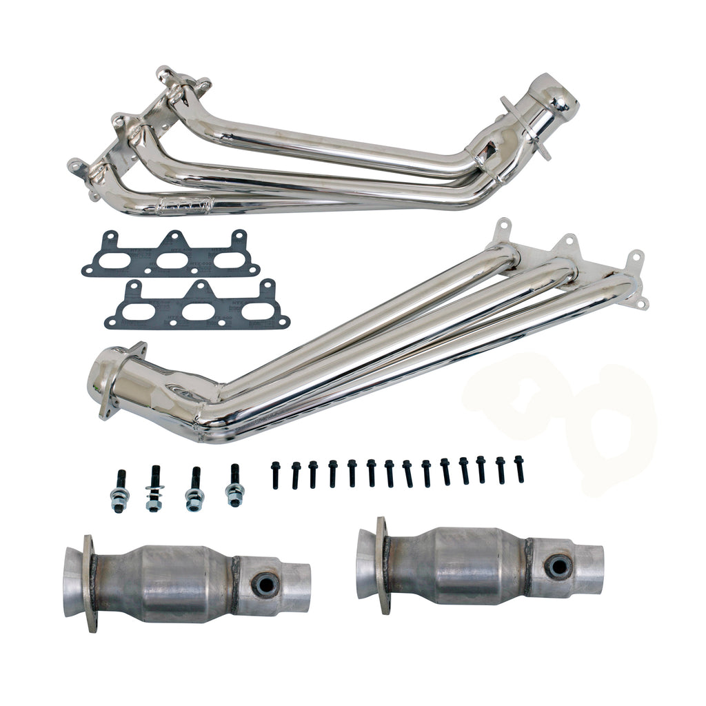 10-11-Camaro-V6-Long-Tube-Exhaust-Headers-With-Converters---1-58-Chrome