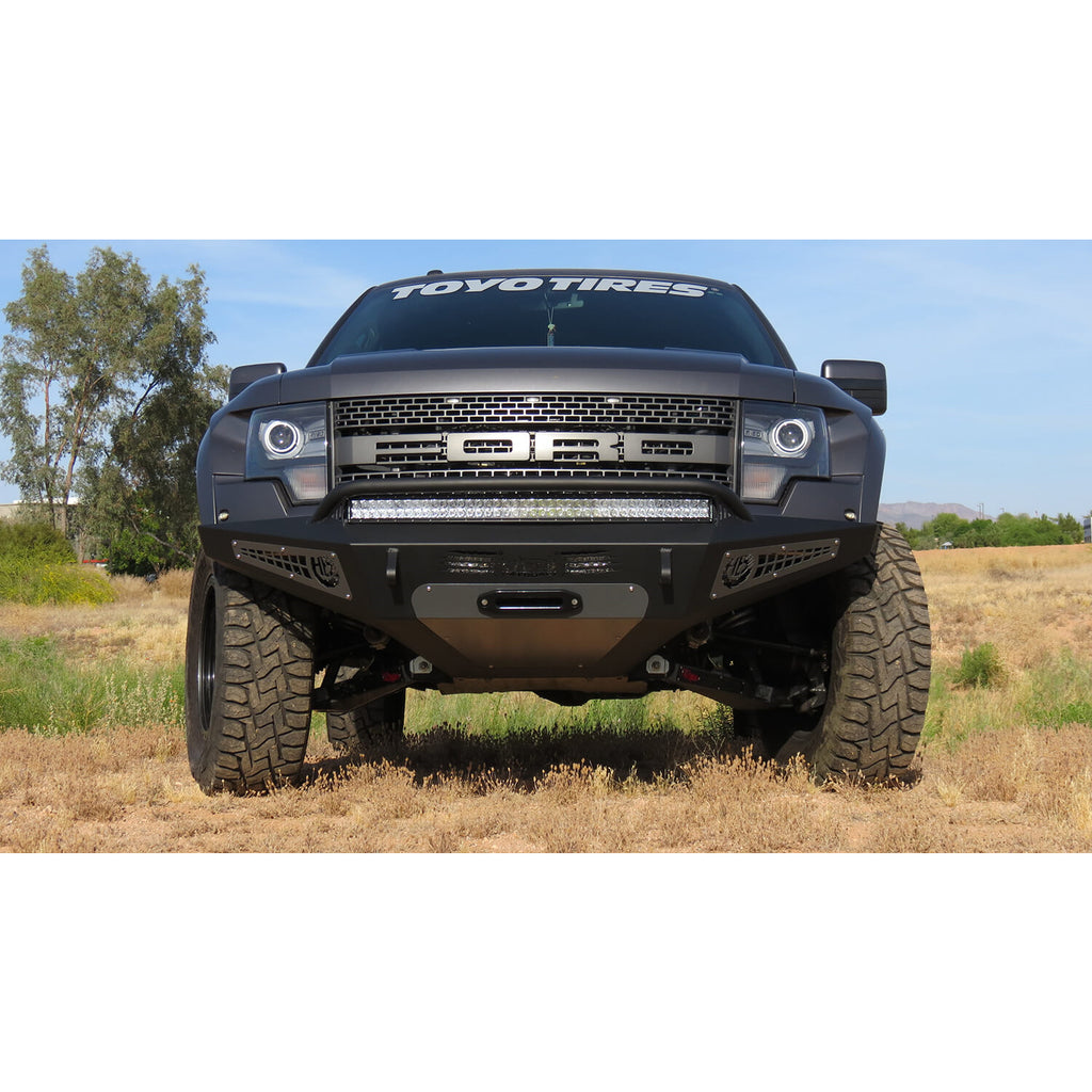 10-14-Ford-F-150-Raptor-Honeybadger-Front-Bumper-W-Winch-Mount