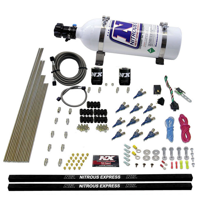 10-Cyl-Piranha-Nozzle-Direct-Port-Nitrous-Kit-(250-500Hp)-W5Lb-Bottle