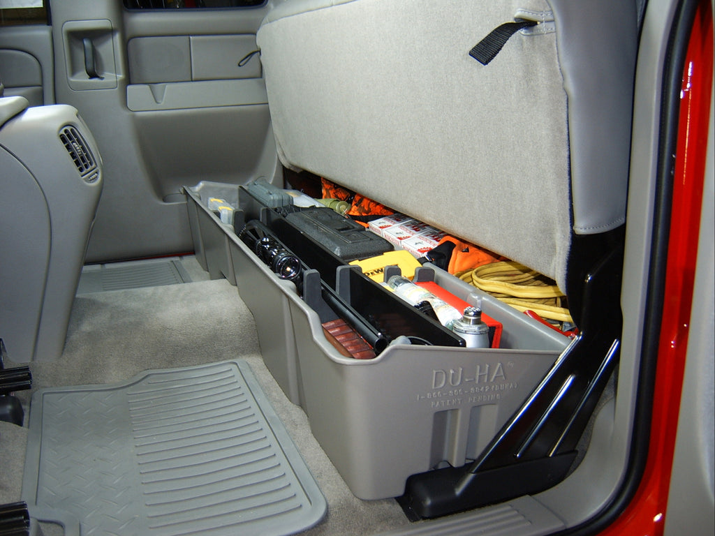 DU-HA 10001 DÜHA 10001 Underseat Storage / Gun Case - Dark Gray for Select Chevrolet Silverado 1500, Chevrolet Silverado 2500, Chevrolet Silverado HD, Chevrolet Silverado HD Classic, Chevrolet Silverado 3500, Chevrolet Silverado Classic, Chevrolet