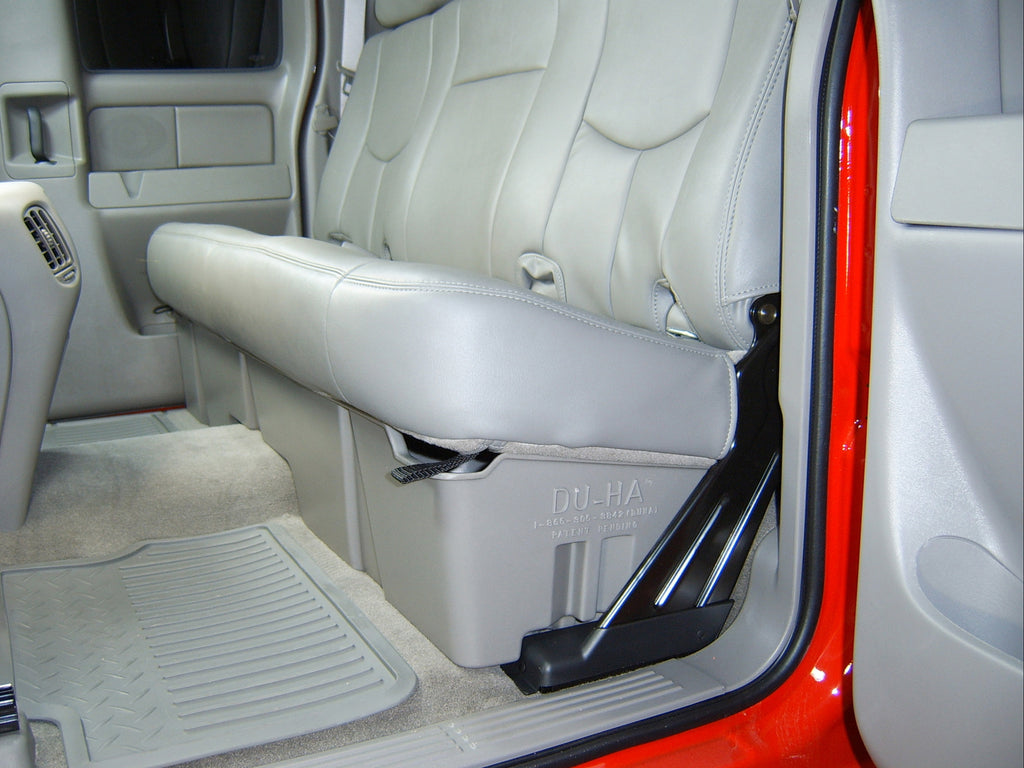 DU-HA 10001 DÜHA 10001 Underseat Storage / Gun Case - Dark Gray for Select Chevrolet Silverado 1500, Chevrolet Silverado 2500, Chevrolet Silverado HD, Chevrolet Silverado HD Classic, Chevrolet Silverado 3500, Chevrolet Silverado Classic, Chevrolet