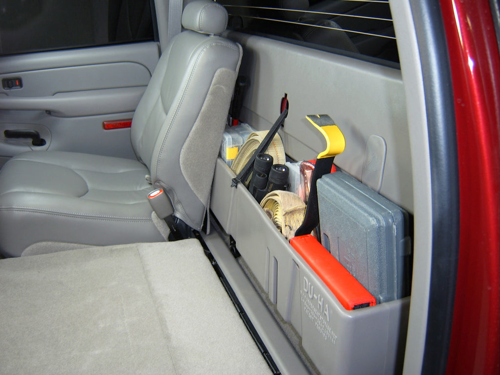 DU-HA 10023 DÜHA 10023 Under Seat Storage / Gun Case - Black for Select Chevrolet Silverado 1500, Chevrolet Silverado Classic, GMC Sierra 1500, GMC Sierra Classic