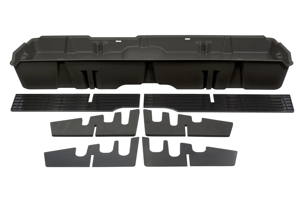 DU-HA 10042 DÜHA 10042 Underseat Storage / Gun Case - Dark Gray for Select Chevrolet Silverado 1500, Chevrolet Silverado 2500, Chevrolet Silverado HD, Chevrolet Silverado HD, GMC Sierra, GMC Sierra 1500, GMC Sierra HD, GMC Sierra HD