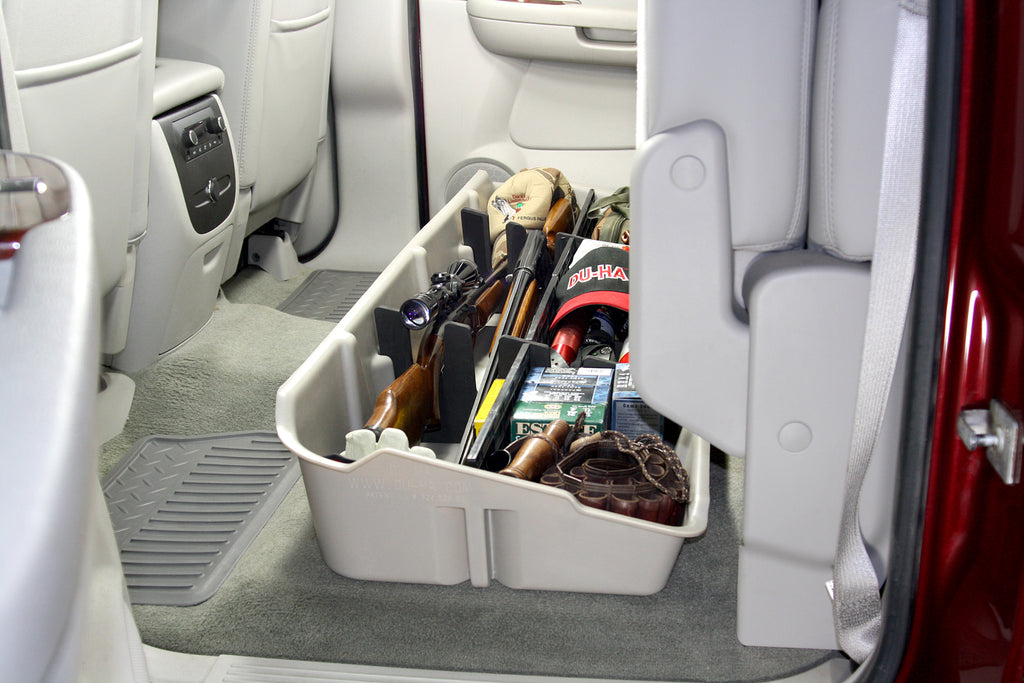 DU-HA 10044 DÜHA 10044 Underseat Storage / Gun Case - Tan for Select Chevrolet Silverado 1500, Chevrolet Silverado 2500, Chevrolet Silverado HD, Chevrolet Silverado HD, GMC Sierra, GMC Sierra 1500, GMC Sierra HD, GMC Sierra HD