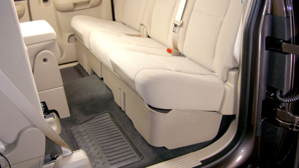 DU-HA 10045 DÜHA 10045 Underseat Storage / Gun Case - Dark Gray for Select Chevrolet Silverado 1500, Chevrolet Silverado 2500, Chevrolet Silverado HD, Chevrolet Silverado HD, GMC Sierra 1500, GMC Sierra HD, GMC Sierra HD