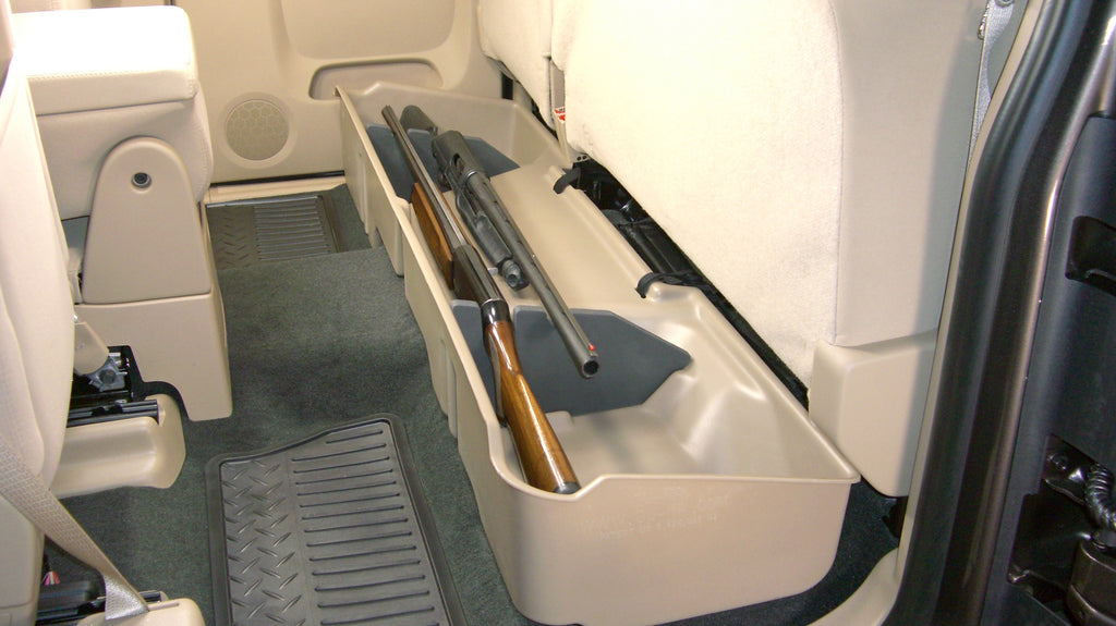 DU-HA 10045 DÜHA 10045 Underseat Storage / Gun Case - Dark Gray for Select Chevrolet Silverado 1500, Chevrolet Silverado 2500, Chevrolet Silverado HD, Chevrolet Silverado HD, GMC Sierra 1500, GMC Sierra HD, GMC Sierra HD