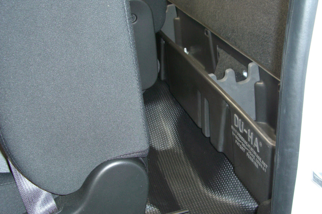DU-HA 10058 DÜHA 10058 Behind-the-Seat Storage / Gun Case - Black for Select Chevrolet Silverado 1500, Chevrolet Silverado 2500, Chevrolet Silverado HD, Chevrolet Silverado 3500, Chevrolet Silverado HD, GMC Sierra, GMC Sierra 1500, GMC Sierra HD, GMC