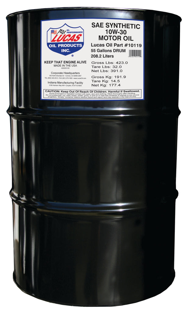 Lucas Oil Products 10119 Synthetic SAE 10W-30 Racing Oil