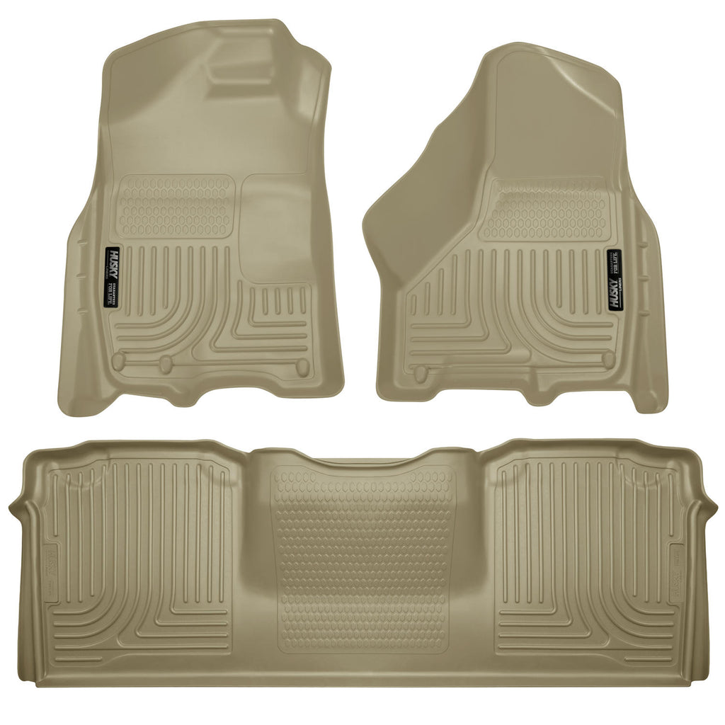 1015-Ram-25003500-Mega-Cab-Weatherbeater-Front2Nd-Seat-Floor-Liners-W1-Or-2-Hooks-Tan