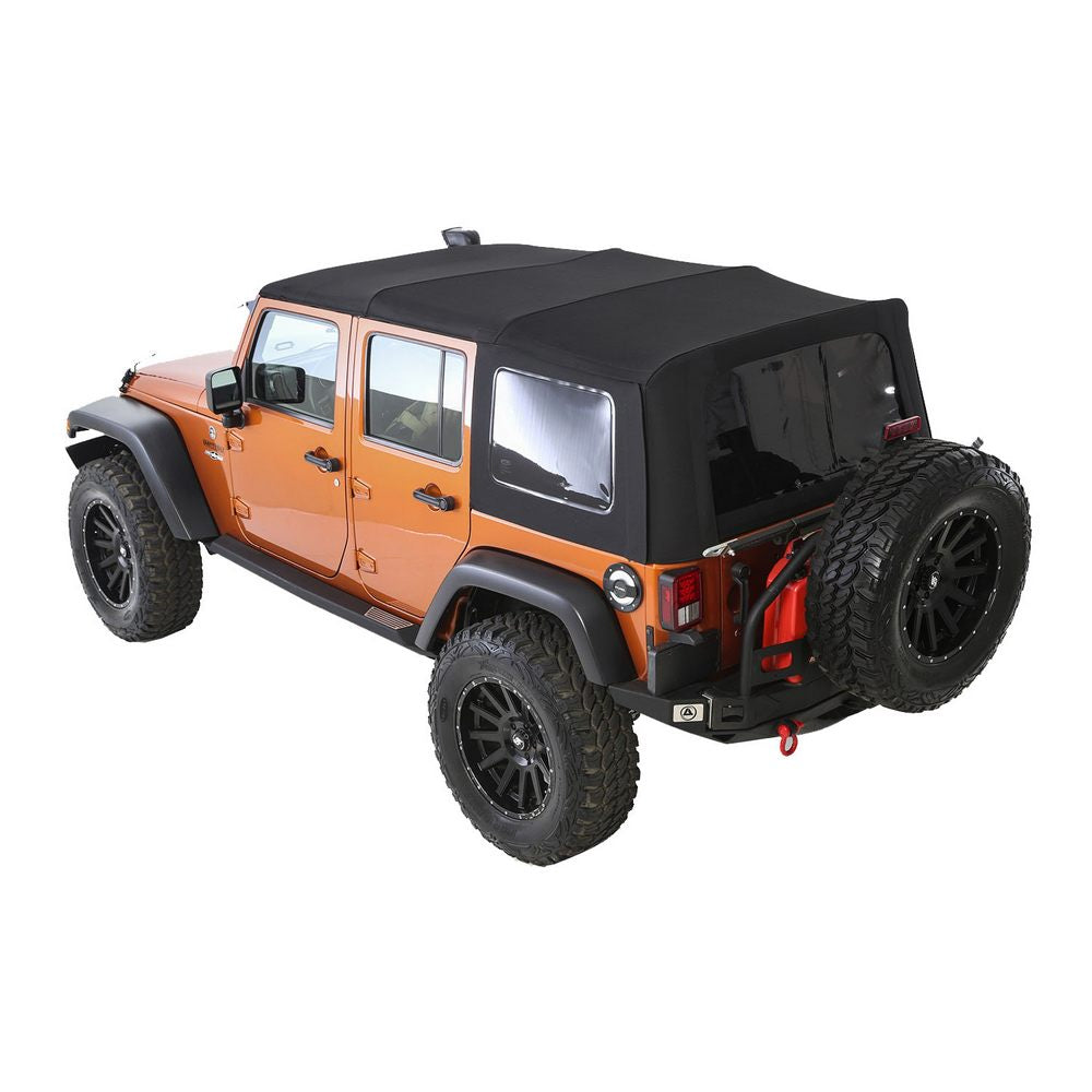1018-Wrangler-Jk-4Dr-Premium-Canvas-Oem-Replacement-Soft-Top-WTinted-Windows;-Prot3k-Black