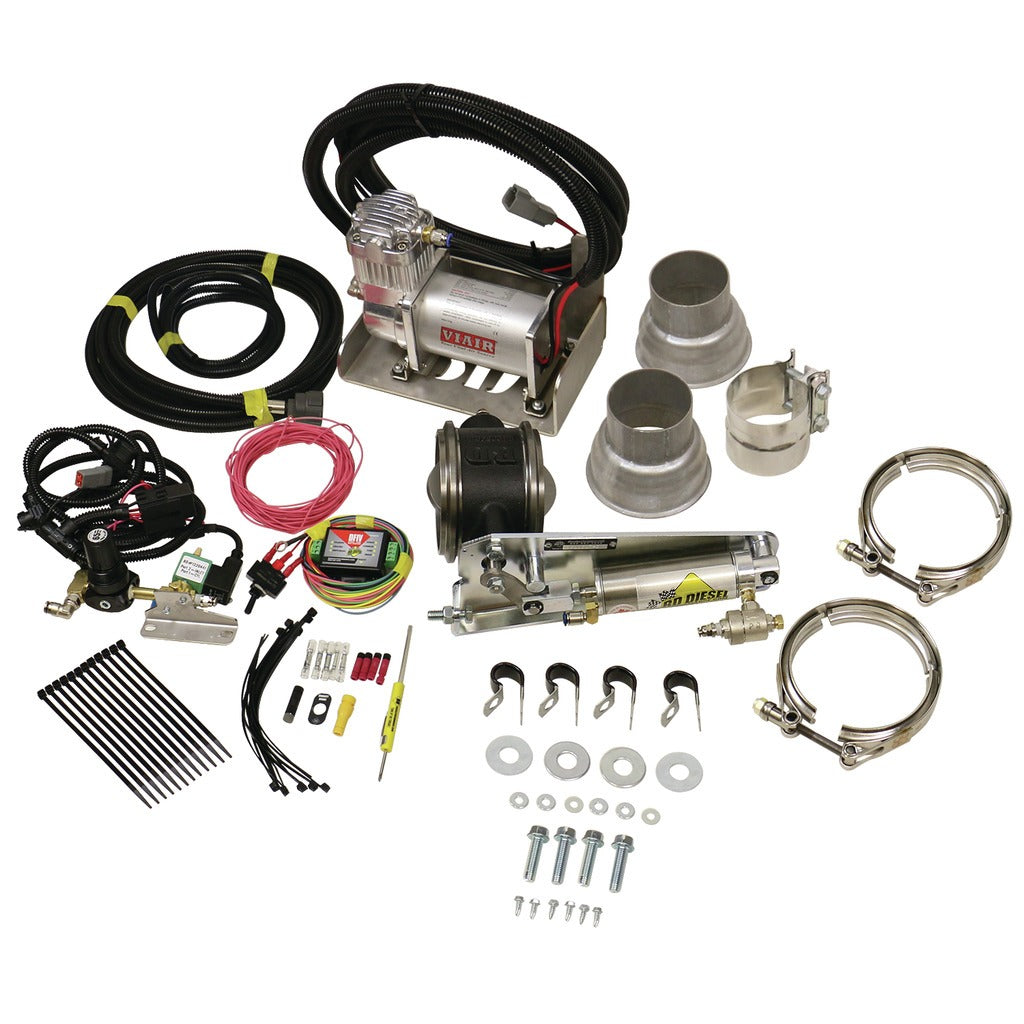 BD Diesel 1028130 Exhaust Brake - Universal 3.0-Inch c/w Air Compressor