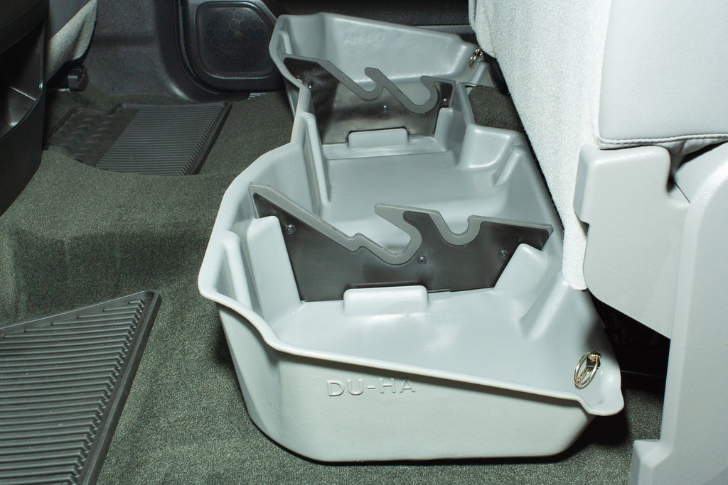 DU-HA 10301 DÜHA 10301 Underseat Storage / Gun Case - Ash / Gray for Select Chevrolet Silverado 1500, Chevrolet Silverado HD, Chevrolet Silverado HD, GMC Sierra 1500, GMC Sierra HD, GMC Sierra HD