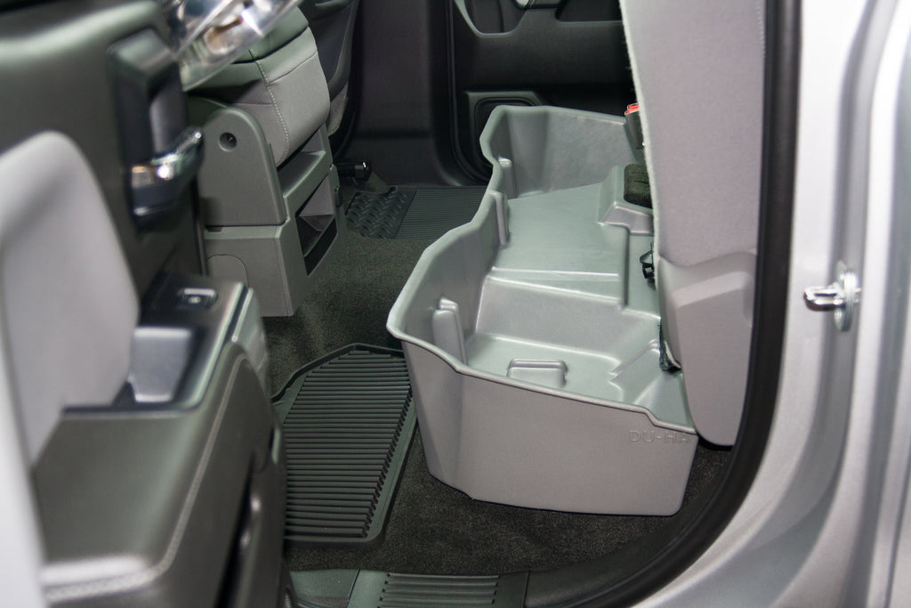 DU-HA 10304 DÜHA 10304 Underseat Storage / Gun Case - Black for Select Chevrolet Silverado 1500, Chevrolet Silverado LD, Chevrolet Silverado 2500, Chevrolet Silverado HD, Chevrolet Silverado HD, GMC Sierra 1500, GMC Sierra Limited, GMC Sierra HD, GMC