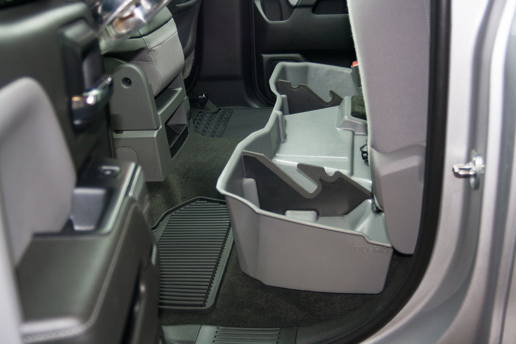 DU-HA 10304 DÜHA 10304 Underseat Storage / Gun Case - Black for Select Chevrolet Silverado 1500, Chevrolet Silverado LD, Chevrolet Silverado 2500, Chevrolet Silverado HD, Chevrolet Silverado HD, GMC Sierra 1500, GMC Sierra Limited, GMC Sierra HD, GMC