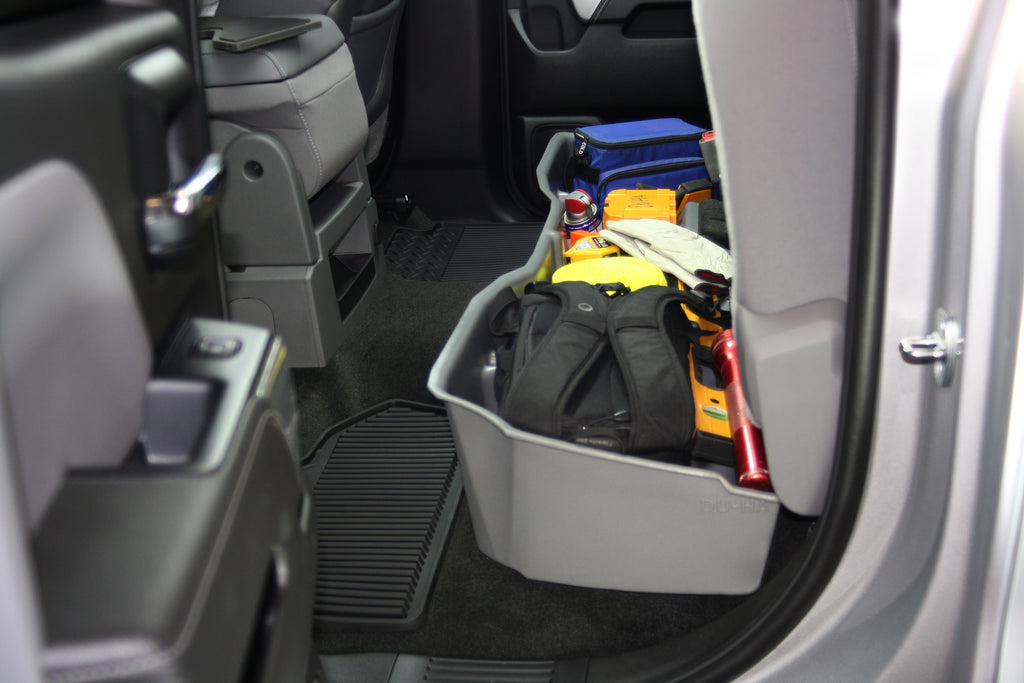 DU-HA 10304 DÜHA 10304 Underseat Storage / Gun Case - Black for Select Chevrolet Silverado 1500, Chevrolet Silverado LD, Chevrolet Silverado 2500, Chevrolet Silverado HD, Chevrolet Silverado HD, GMC Sierra 1500, GMC Sierra Limited, GMC Sierra HD, GMC