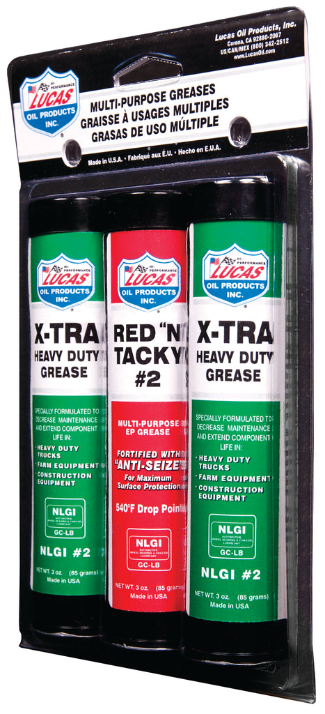 Lucas Oil Products 10315 3oz.Grease Combo Pack (2) X-tra HD, (1) Red N Tacky