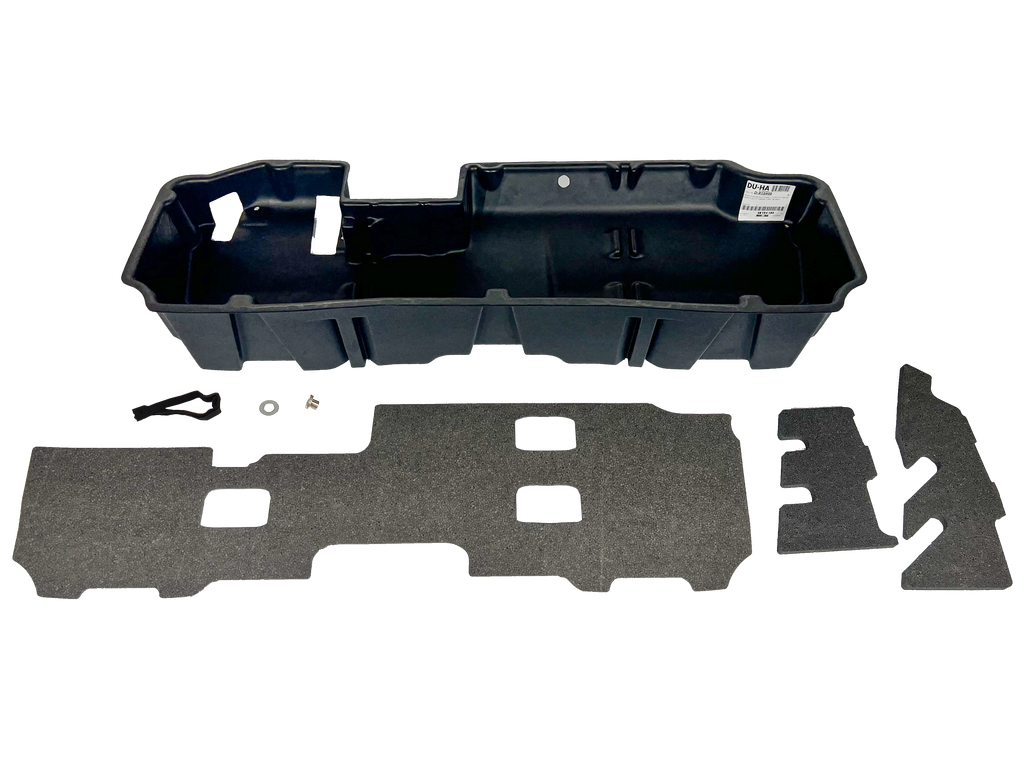 DU-HA 10400 DÜHA 10400 Under Seat Storage / Gun Case - Black for Select Chevrolet Silverado 1500, Chevrolet Silverado HD, Chevrolet Silverado HD, GMC Sierra, GMC Sierra 1500, GMC Sierra HD, GMC Sierra HD
