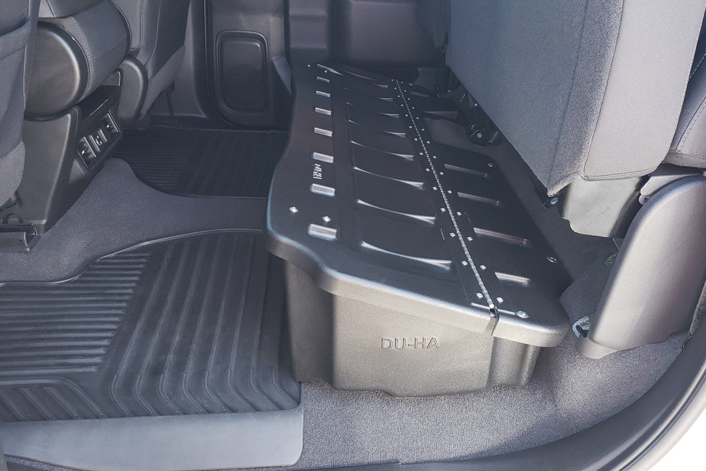 DU-HA 10410 DÜHA 10410 Lockbox Underseat Storage / Gun Case - Black for Select Chevrolet Silverado 1500, Chevrolet Silverado LTD, Chevrolet Silverado HD, Chevrolet Silverado HD, GMC Sierra 1500, GMC Sierra Limited, GMC Sierra HD, GMC Sierra HD