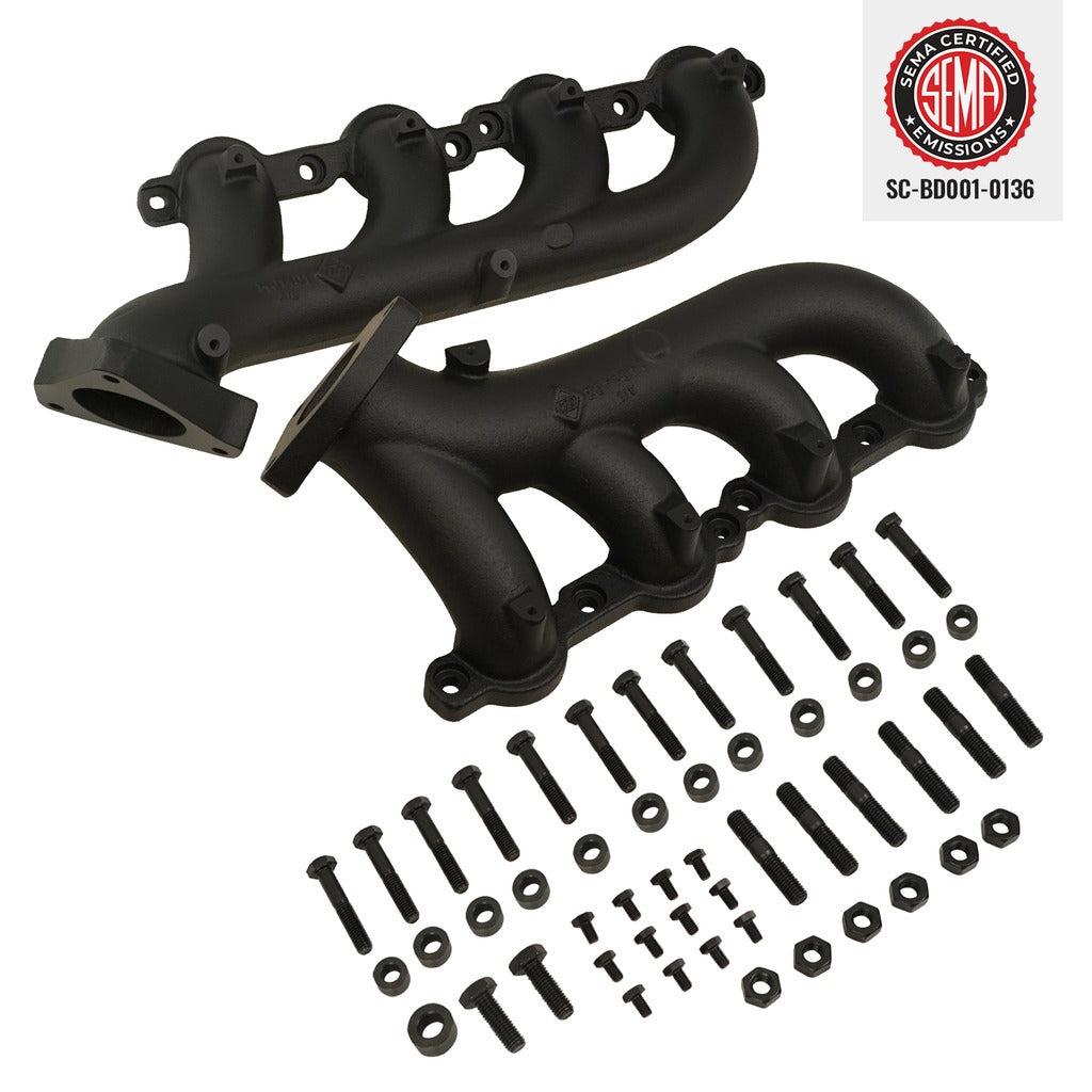 BD Diesel 1041400 EXHAUST MANIFOLD KIT CHEVY SILVERADO 1500 & GMC SIERRA 1500 V8 2002-2013 for Select Cadillac Escalade, Cadillac Escalade ESV, Cadillac Escalade EXT, Chevrolet Avalanche, Chevrolet Avalanche 1500, Chevrolet Express 1500, Chevrolet