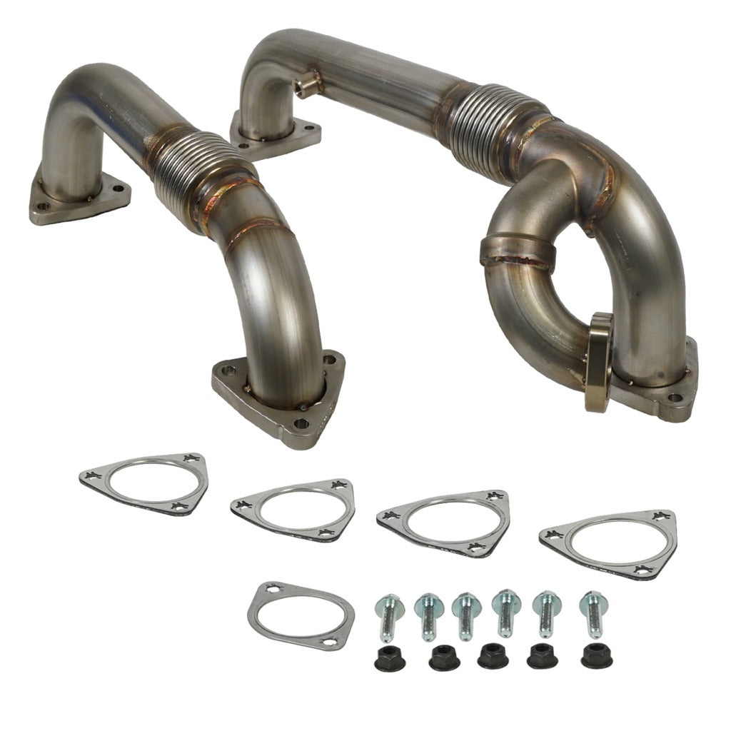BD Diesel 1041484 Exhaust Manifold & Up-Pipes Set Powerstroke 6.4L Ford 2008-2010 F-Ser Super Duty for Select Ford F-250 Super Duty, Ford F-350 Super Duty, Ford F-450 Super Duty, Ford F-550 Super Duty