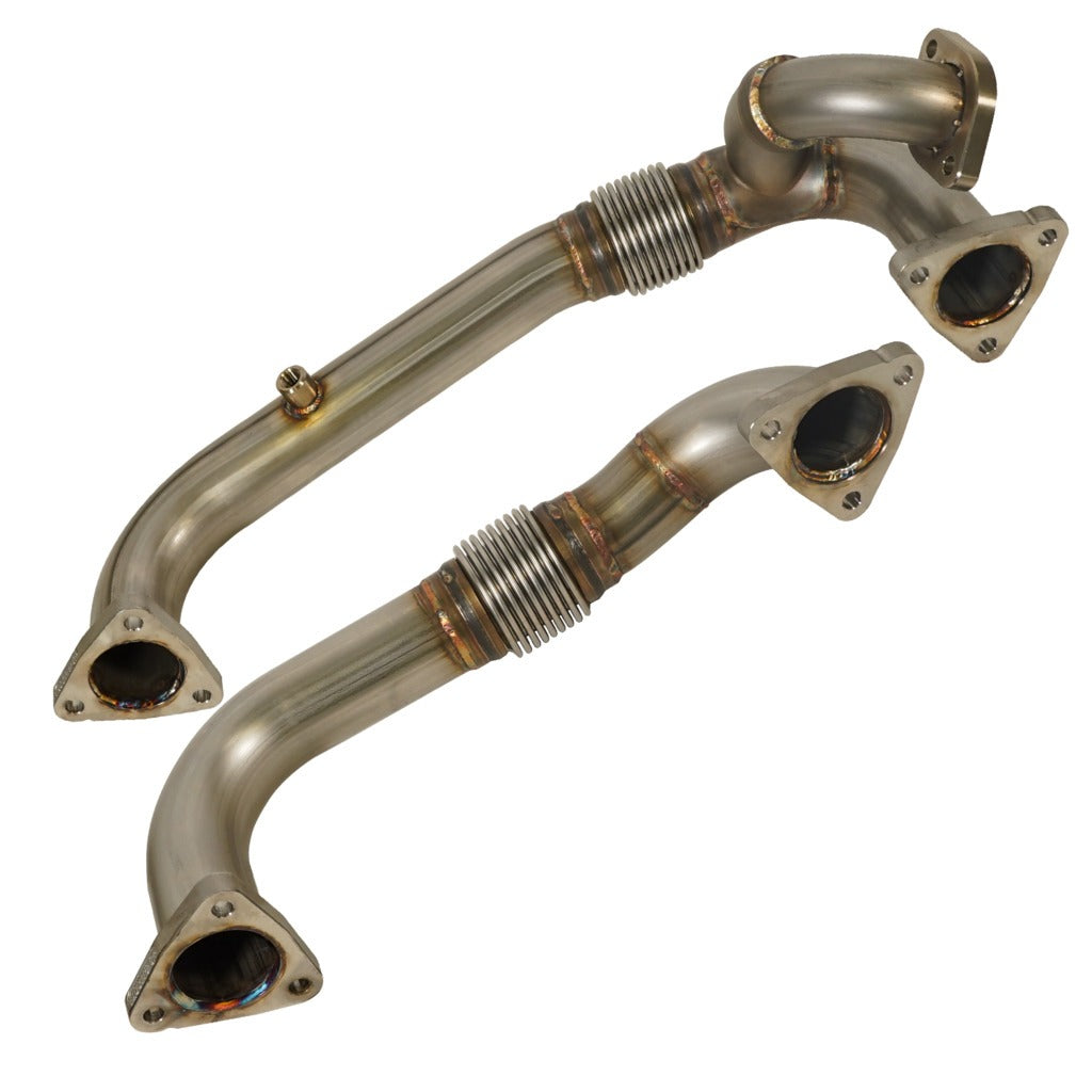 BD Diesel 1041484 Exhaust Manifold & Up-Pipes Set Powerstroke 6.4L Ford 2008-2010 F-Ser Super Duty for Select Ford F-250 Super Duty, Ford F-350 Super Duty, Ford F-450 Super Duty, Ford F-550 Super Duty
