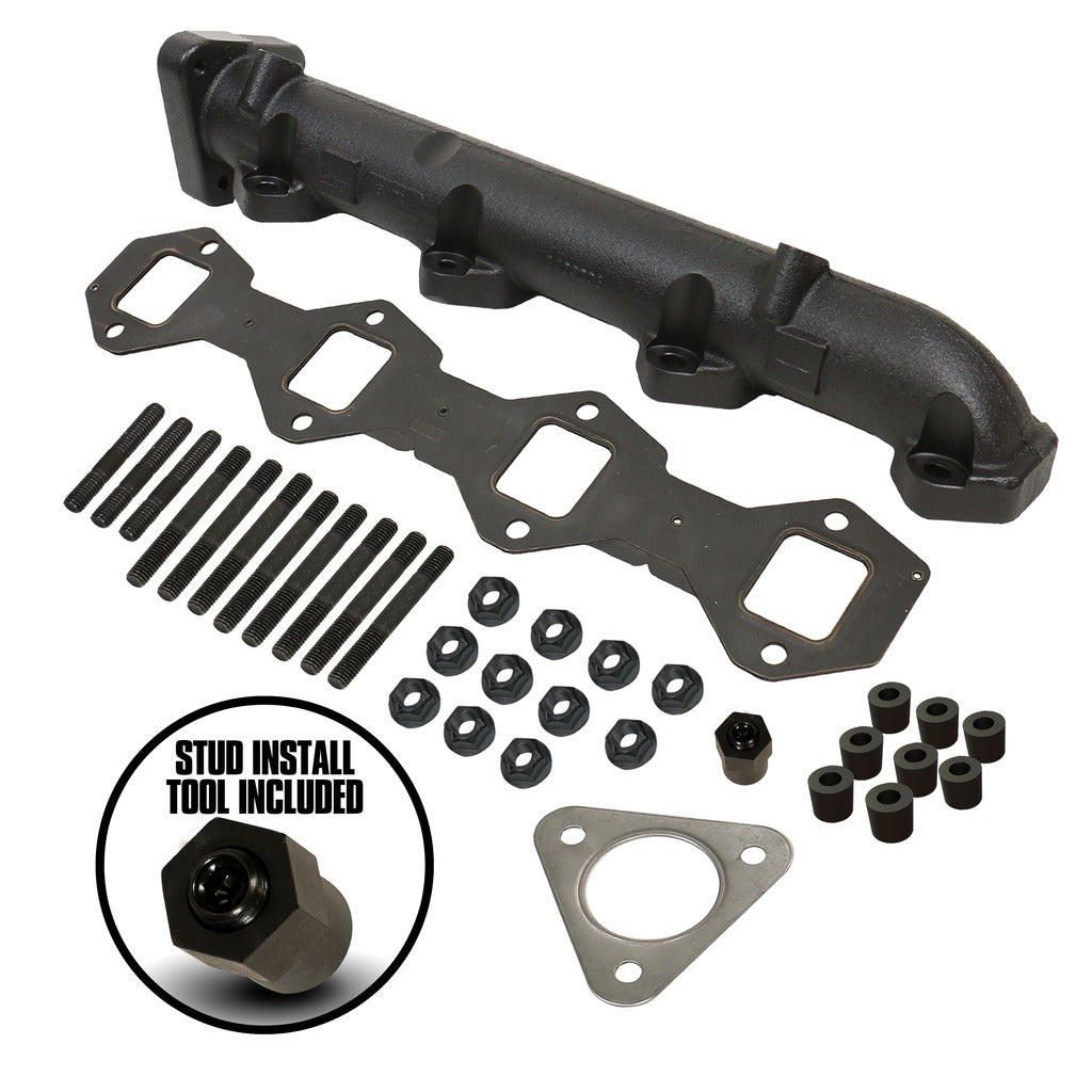 BD Diesel 1043006 BD 6.7L Powerstroke Driver's Side Exhaust Manifold Kit - Ford 2011-2019 for Select Ford F-250 Super Duty, Ford F-350 Super Duty, Ford F-450 Super Duty, Ford F-550 Super Duty