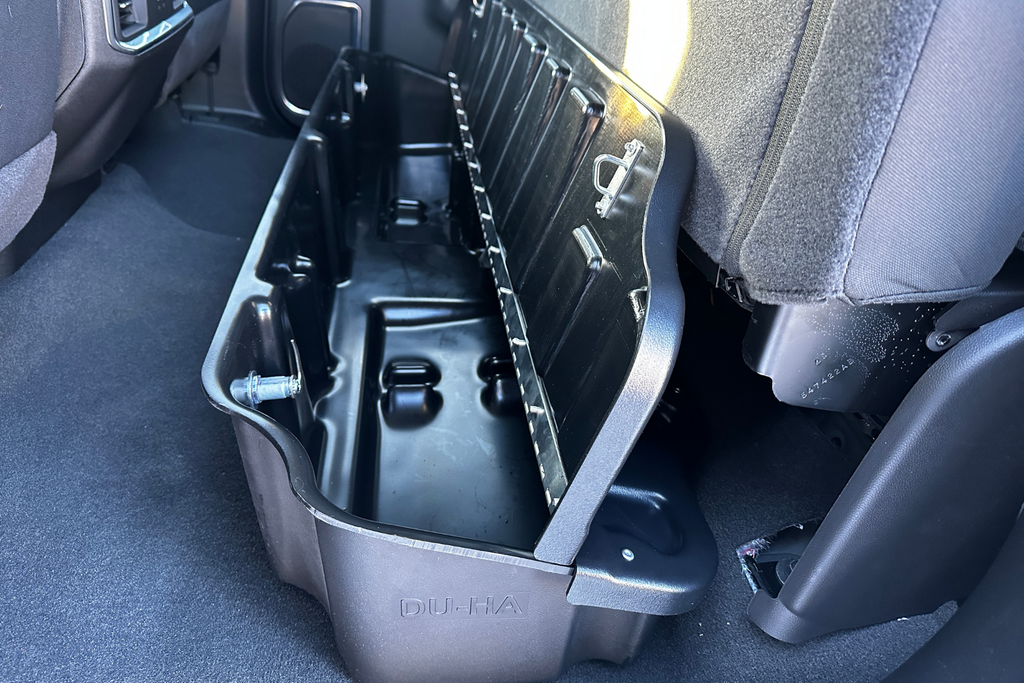 DU-HA 10430 DÜHA 10430 Lockbox Underseat Storage / Gun Case - Black for Select Chevrolet Silverado 1500, Chevrolet Silverado LD, Chevrolet Silverado HD, Chevrolet Silverado HD, GMC Sierra 1500, GMC Sierra HD, GMC Sierra HD