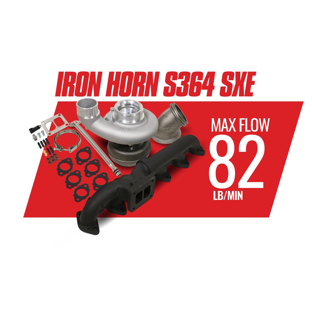 BD Diesel 1045174 BD Iron Horn 5.9L Cummins Turbo Kit S364SXE/80 0.91AR Dodge 2003-2007 for Select Dodge Ram 2500, Dodge Ram