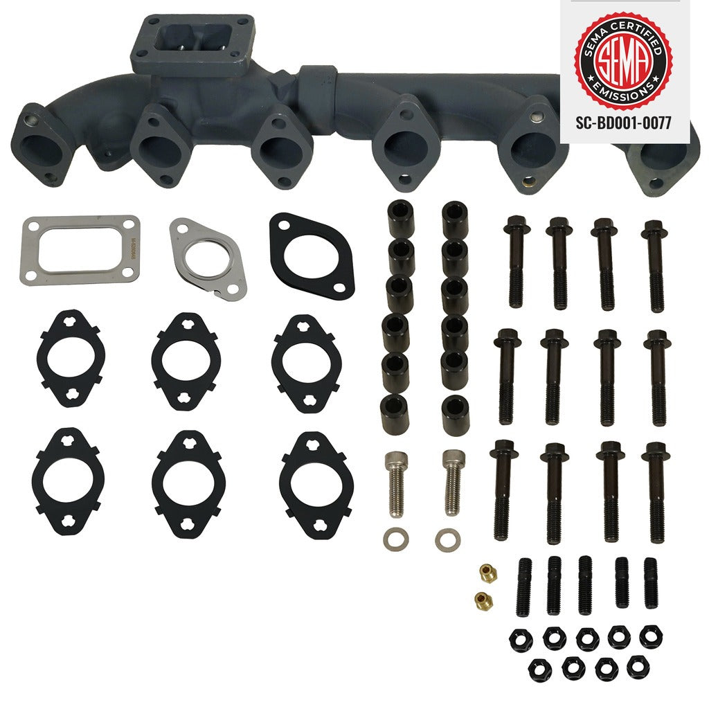 BD Diesel 1046067 6.7L CUMMINS EXHAUST MANIFOLD KIT DODGE 2007.5-2012 3500/4500/5500 CAB & CHASSIS for Select Dodge Ram 3500, Dodge Ram 4500, Dodge Ram 5500, Ram 3500, Ram 4500, Ram