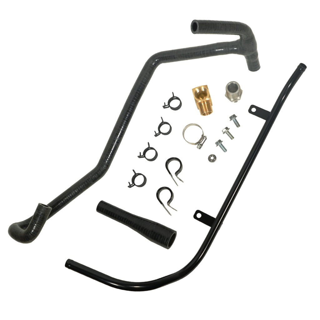BD Diesel 1047137 Coolant Tube Relocation Kit, Howler Turbo - Dodge Automatic 2003-2005 5.9L for Select Dodge Ram 2500, Dodge Ram