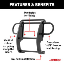 Load image into Gallery viewer, ARIES 1050 Black Steel Grille Guard, Select Jeep Wrangler JK for Select Jeep Wrangler