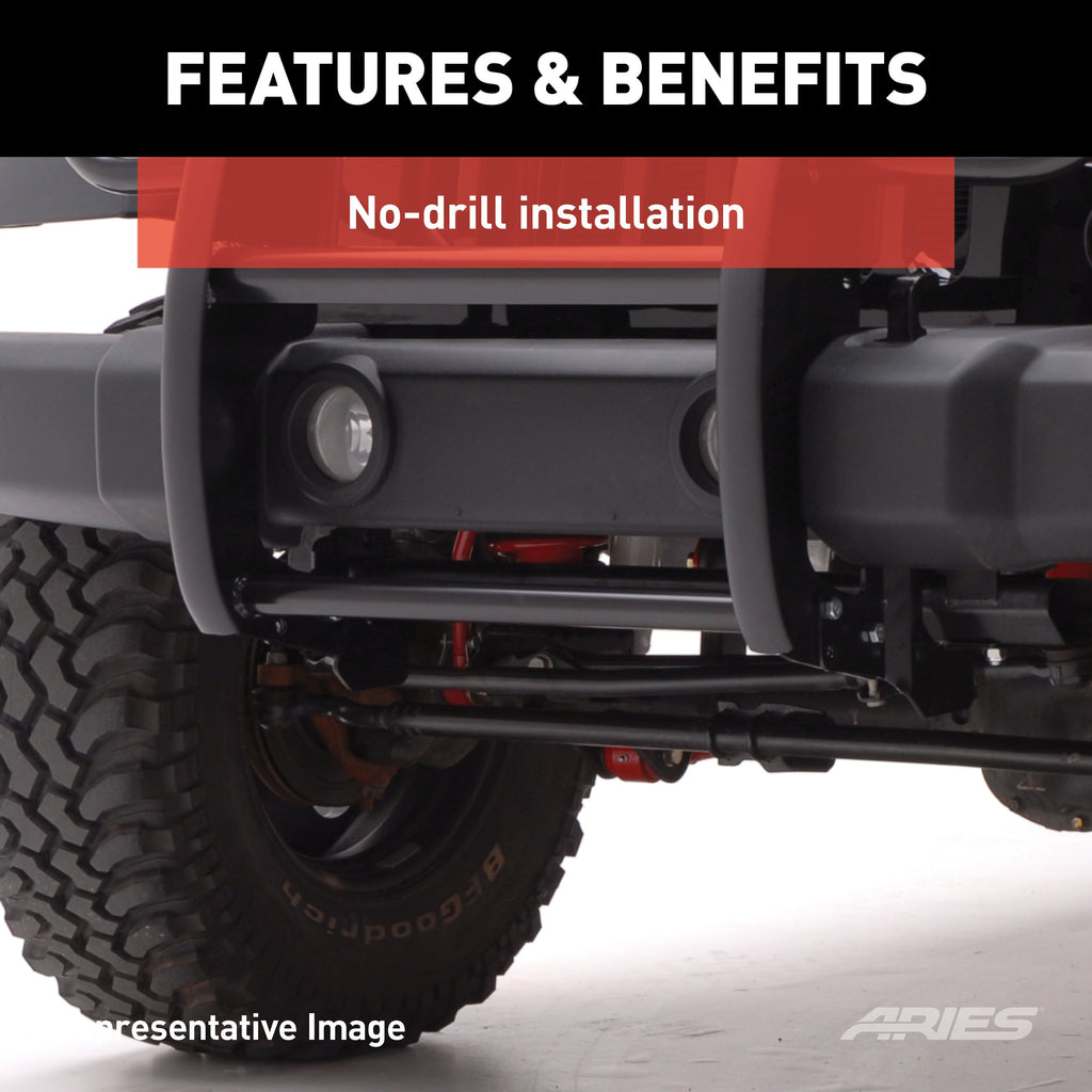 ARIES 1053 Black Steel Grille Guard, Select Jeep Wrangler JL for Select Jeep Wrangler