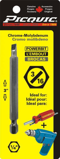 Picquic 88131 3 Inch Slotted 3/16" Powerbit