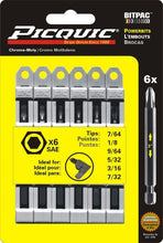 Load image into Gallery viewer, Picquic 95001 Sae Allen Key Bitpac Set - Grey