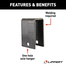 Load image into Gallery viewer, CURT 106185L Double-Eye Leaf Spring Trailer Axle Hanger, 2,200-8,000-lb Axle, 4-15/16"L x 2"W