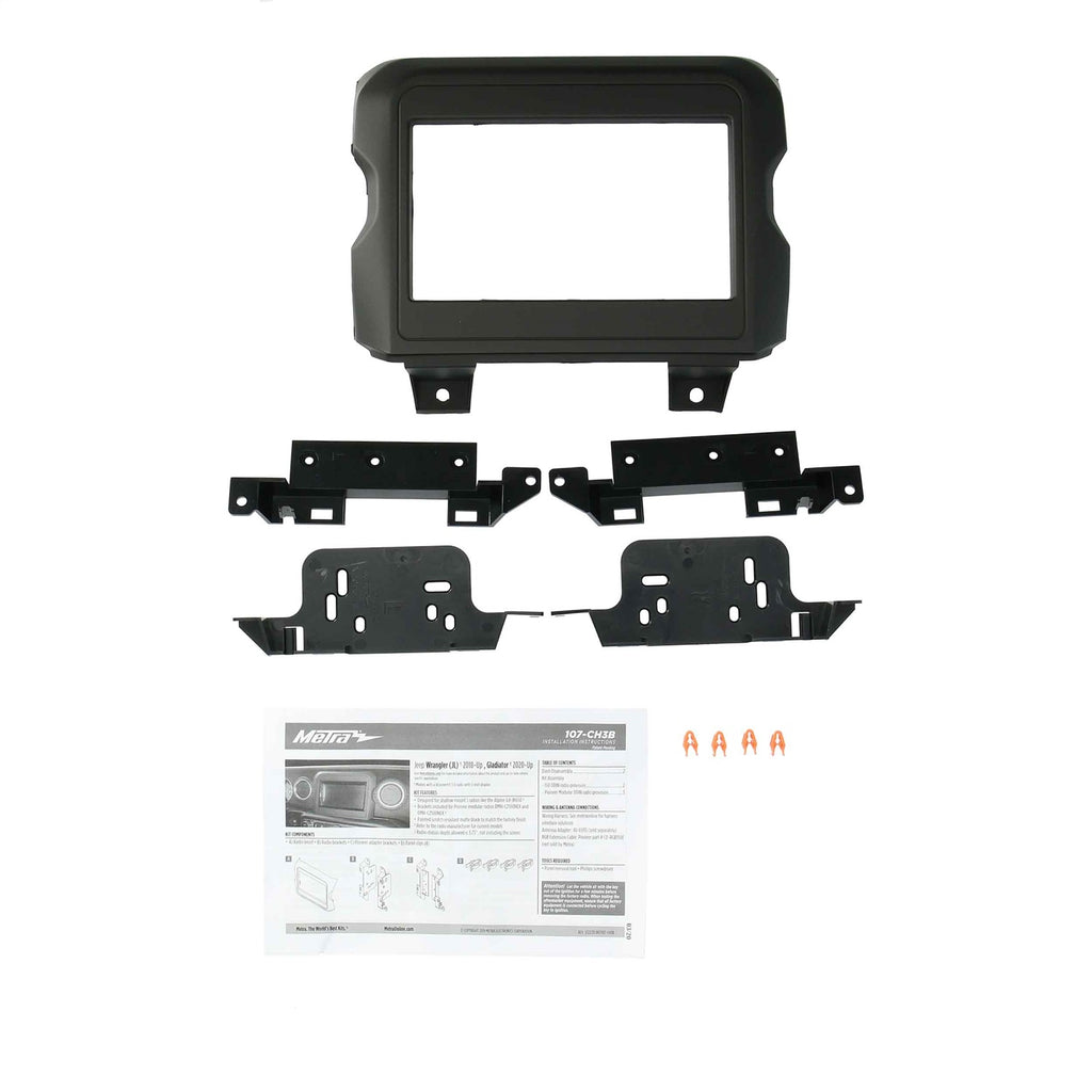 Metra Electronics 107-CH3B Radio Installation Kit for Select Jeep Gladiator, Jeep Wrangler