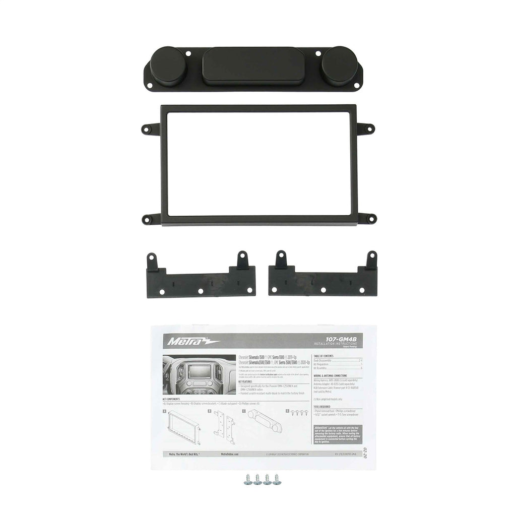 Metra Electronics 107-GM4B Radio Installation Kit for Select Chevrolet Silverado 1500, Chevrolet Silverado HD, Chevrolet Silverado HD, GMC Sierra 1500, GMC Sierra HD, GMC Sierra HD