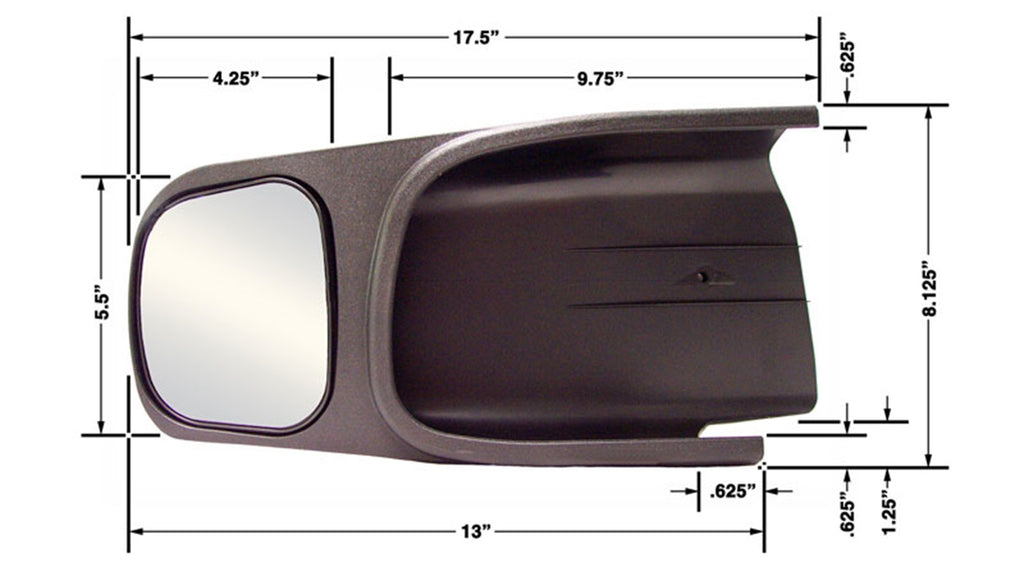 Cipa USA 10702 Custom Towing Mirror for Select Dodge Ram 1500, Dodge Ram Van, Dodge Ram 2500, Dodge Ram Van, Dodge Ram 3500, Dodge Ram Van
