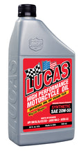 Load image into Gallery viewer, Lucas Oil Products 10702 Synthetic SAE 20W-50 Motorcycle Oil for Select Harley-Davidson ELW LiveWire, Harley-Davidson FLD Switchback, Harley-Davidson FLDE Deluxe 107, Harley-Davidson FLFB Fat Boy 107, Harley-Davidson FLFBS Fat Boy 114, Harley-Davidson