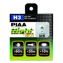 PIAA 10703 H3 Night-Tech Fog Light Replacement Bulb for Select AM General Hummer, Chevrolet Avalanche 1500, Chevrolet Avalanche 2500, Chevrolet Blazer, Chevrolet C1500, Chevrolet C1500 Suburban, Chevrolet C2500, Chevrolet C2500 Suburban, Chevrolet C3500,