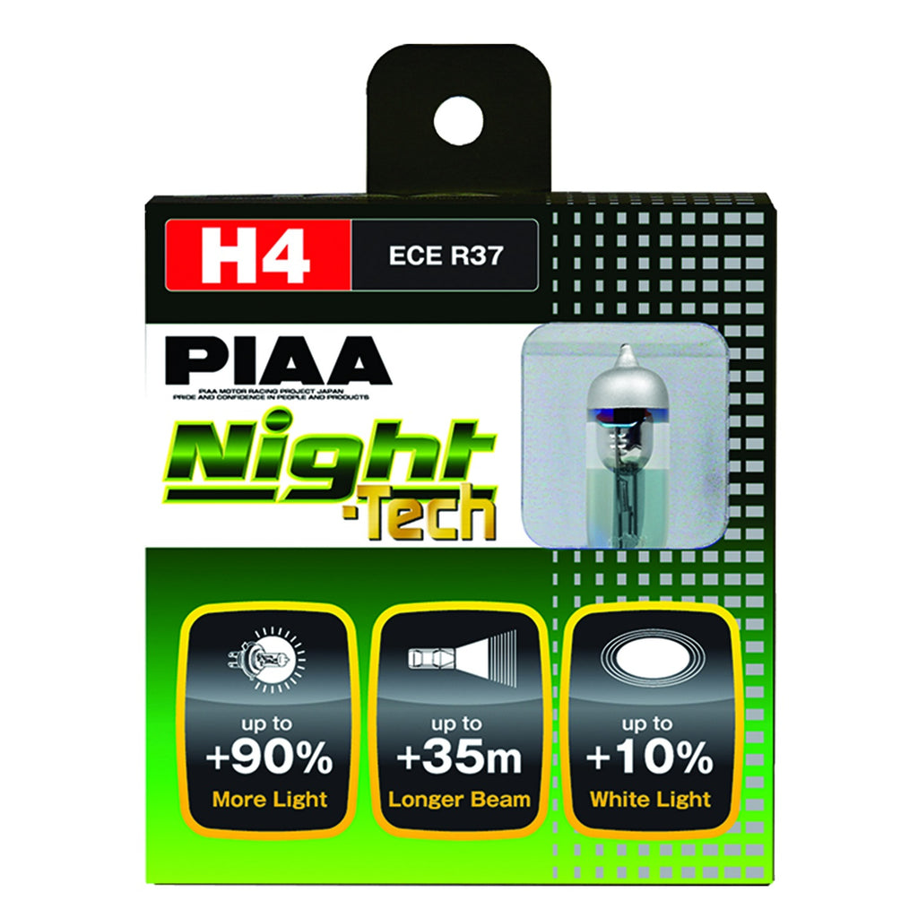 PIAA 10704 H4/9003/HB2 Night-Tech Replacement Bulb for Select Honda Fit, Honda HR-V, Hyundai Accent, Kia Rio, Mini Cooper, Mini Cooper Clubman, Mitsubishi Mirage, Nissan Micra, Nissan Versa, Scion iA, Toyota Tacoma, Toyota Tundra, Volkswagen Beetle