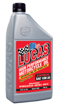 Load image into Gallery viewer, Lucas Oil Products 10708 Synthetic SAE 10W-30 Motorcycle Oil for Select Kawasaki BN125 Eliminator, Kawasaki BR125 Z125 PRO, Kawasaki BR125 Z125 PRO KRT Edition, Kawasaki BR125 Z125 PRO SE, Kawasaki EJ800 W800, Kawasaki EJ800 W800 Cafe, Kawasaki EL450