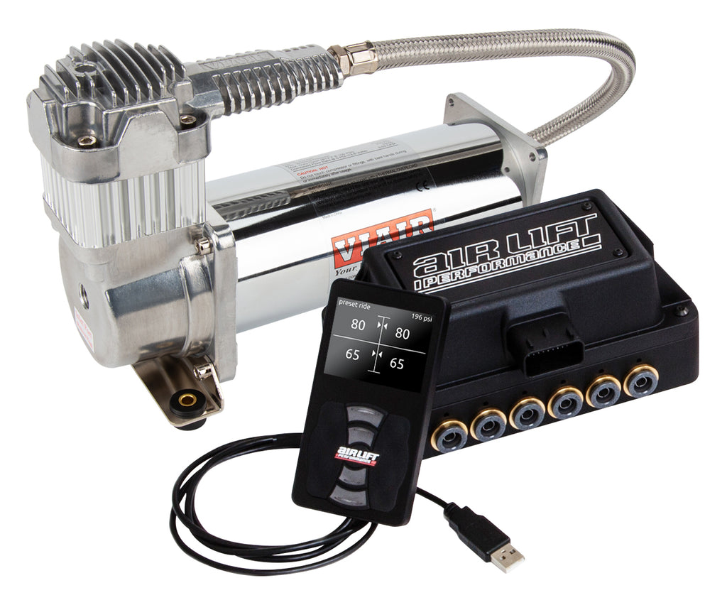 ~(35-Lbs.-32X19x13)~-Air-Lift-Performance-3P-(14-Air-Line-4-Gallon-5-Port-Lightweight-Polished-Aluminum-Tank-Viair-444C-Compressor)