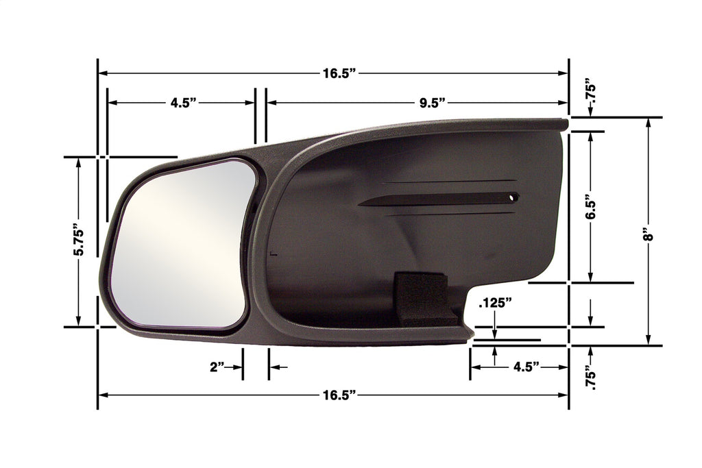 Cipa USA 10801 Custom Towing Mirror for Select Cadillac Escalade, Chevrolet Avalanche, Chevrolet Avalanche 1500, Chevrolet Avalanche 2500, Chevrolet Silverado 1500, Chevrolet Silverado Classic, Chevrolet Silverado HD, Chevrolet Silverado HD Classic,