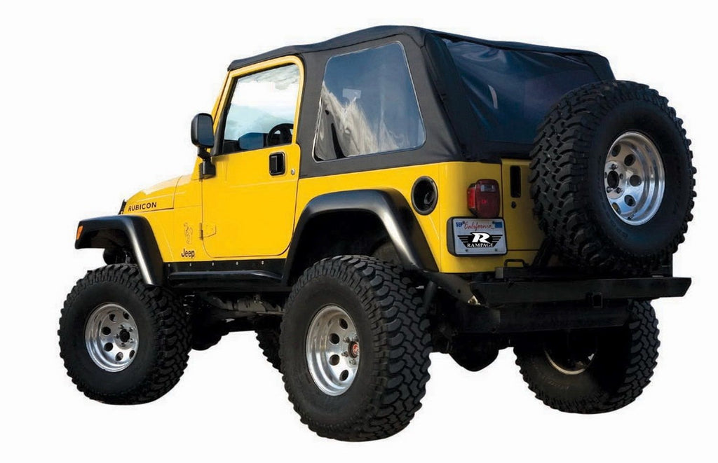 Rampage 109735 Frameless Soft Top Kit Sailcloth for Select Jeep TJ, Jeep Wrangler