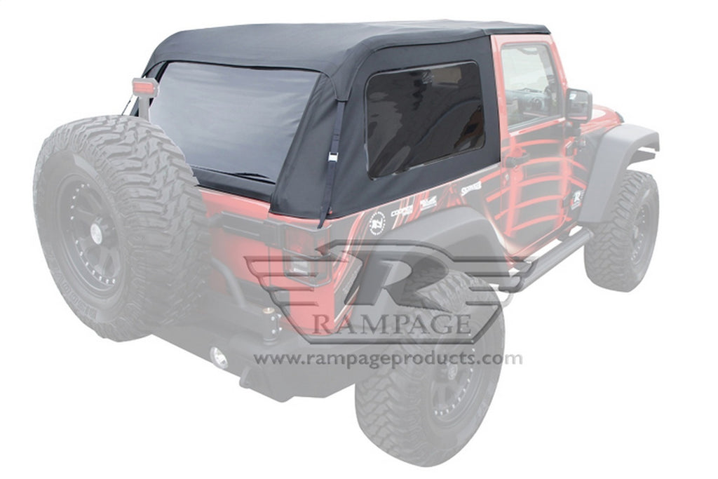 Rampage 109935 Frameless Soft Top Kit Sailcloth for Select Jeep Wrangler, Jeep Wrangler JK